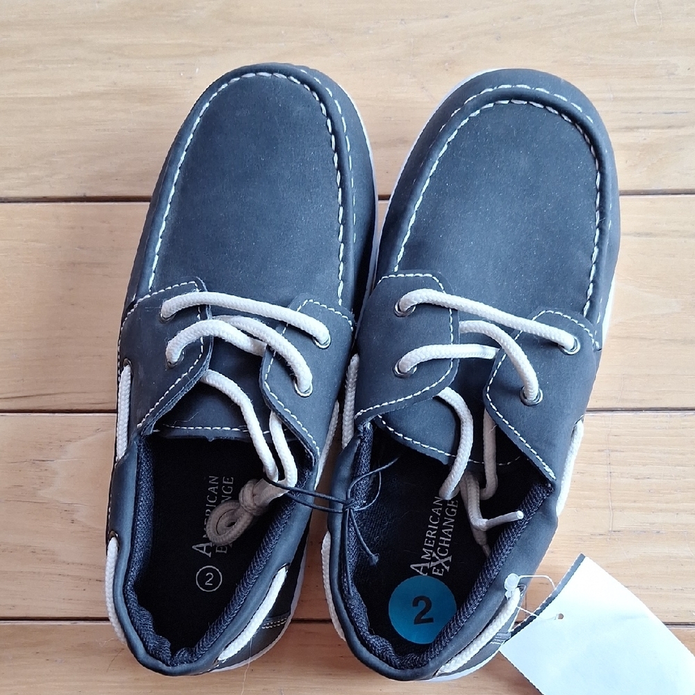 American Exchange Black Boat Shoes